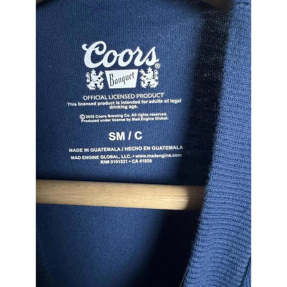 Coors Banquet Beer Sleeveless Tank Top Small Blue Graphic - Picture 2 of 5